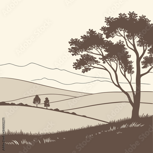 Serene countryside landscape