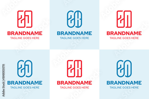 Letters ZJ ZK ZN Monoline Logo Set, symbolizing clarity, simplicity, and modern identity