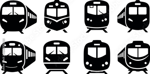 Train icons collection Vector