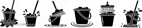Cleaning supplies icons Vector