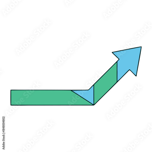 vector arrow pointing in a direction to go up