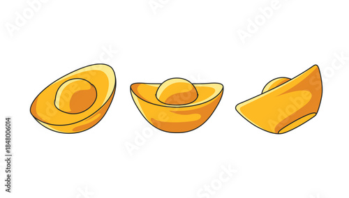 新年春节中国习俗金融矢量金元宝
