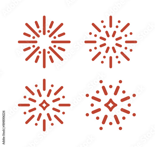 新年新春佳节过年喜庆烟花插画
