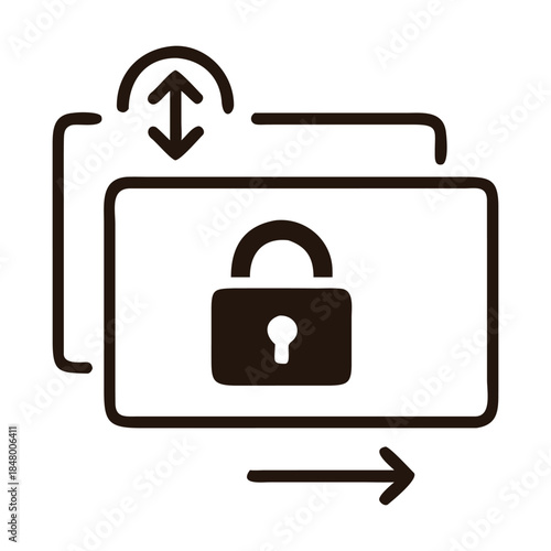 Illustration of a secure data transfer with a padlock on a folder, isolated on, representing file encryption and secure information exchange
