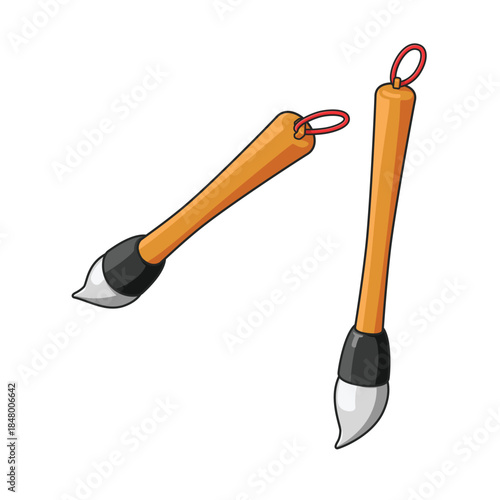 新年国风传统书法书写矢量毛笔
