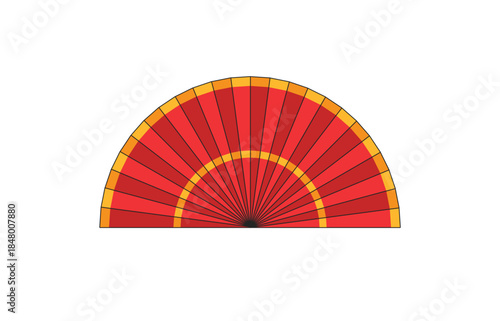 中国风新年吉祥如意折扇子矢量
