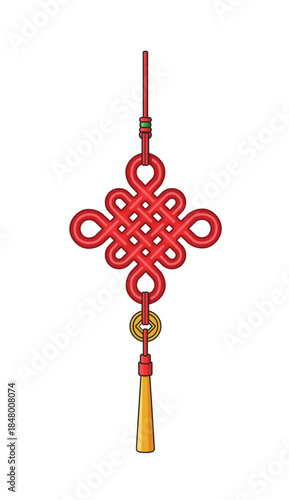 新年传统国风吉祥如意中国结矢量
