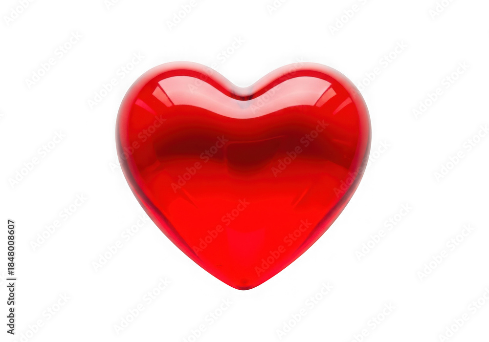 Fototapeta premium Glossy Red Heart Symbol Isolated on Black Background