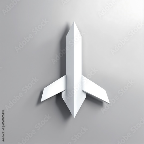 white arrow on grey background