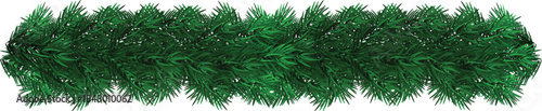 Realistic green pine garland with lush foliage for festive decoration