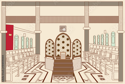 Al-Faranj Synagogue in the Old City of Damascus, Syria.