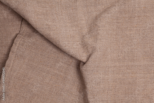 Close-up of natural burlap fabric