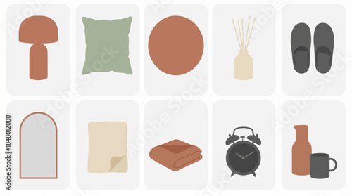 Minimalist interior design elements and decorative items