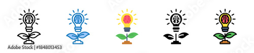 Smart Growth multiple style icons set design vector illustration. 