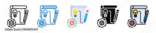 Design Process multiple style icons set design vector illustration. 