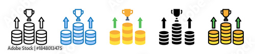 Competitive Advantage multiple style icons set design vector illustration. 
