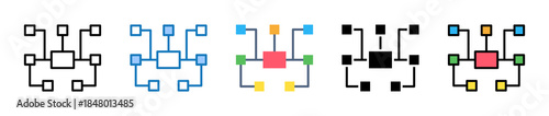 Concept Map multiple style icons set design vector illustration. 