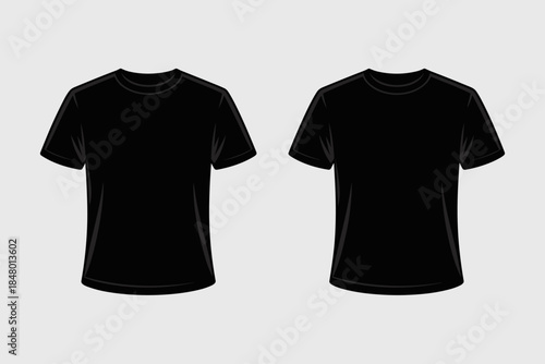 Two Black T-Shirts on a White Background for Fashion and Retail Sales