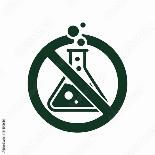 No Chemical Sign with Crossed out Flask for Allergen Free Products