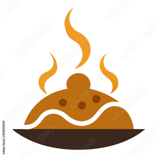 Steaming hot baked potato in a bowl