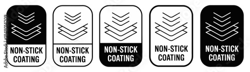 non stick cookware icon set