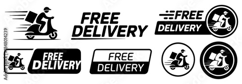 free delivery shipping icon set