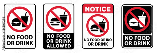 no food or drink allowed sign