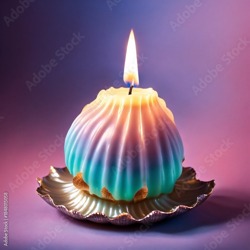 illustration of a candle on a blue background