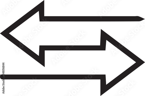 Two arrows pointing left and right symbolizing exchange transfer or transaction