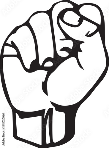 A powerful graphic representation of a clenched fist symbolizing strength, unity, and determination