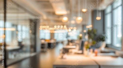 Wallpaper Mural Abstract Office Blurred Workspace Modern Interior with Business Ambience. Torontodigital.ca