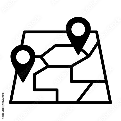 Zoning Icon Mixed Style Vector Illustration