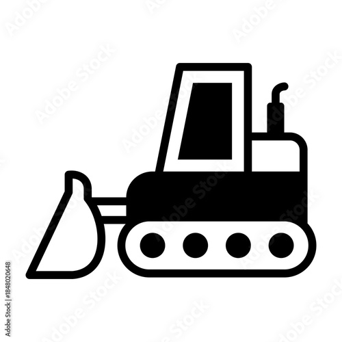 Excavator Icon Mixed Style Vector Illustration