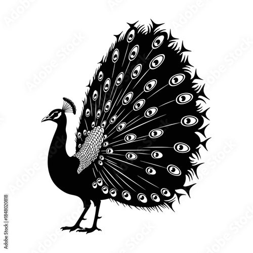 peacock isolated on white