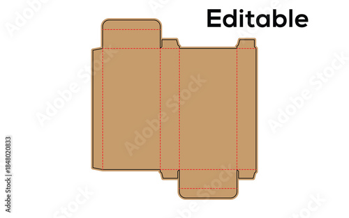 Editable cardboard box die-cut template for packaging and product design