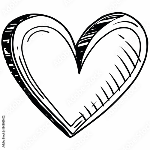 Hand Painted Style Heart Translated Into Clean Ve Vector Design 2