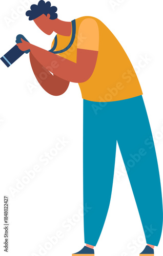 Person holding camera taking a picture