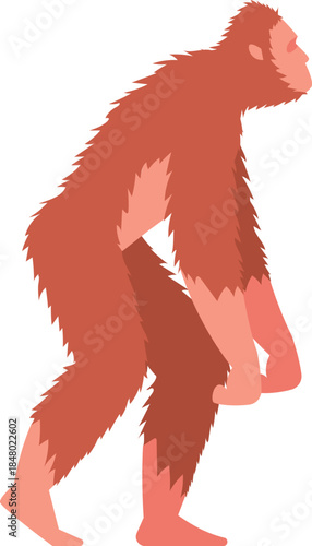Bigfoot sasquatch cryptid bipedal creature standing illustration