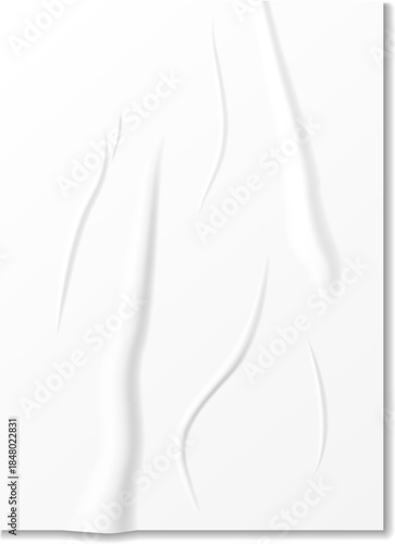 Blank white paper texture creating creased backdrop