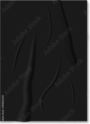 Black creased poster texture with crumpled paper effect