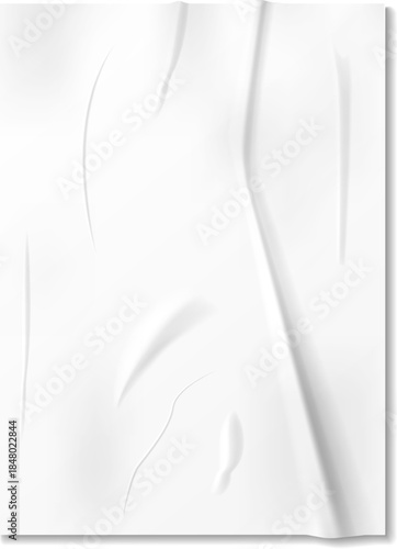 White wrinkled poster paper texture as background