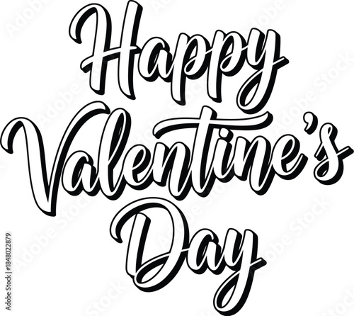 Happy valentine's day greeting card with cursive text