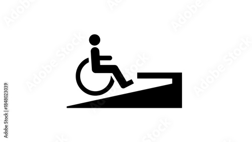 Wheelchair accessible ramp symbol
