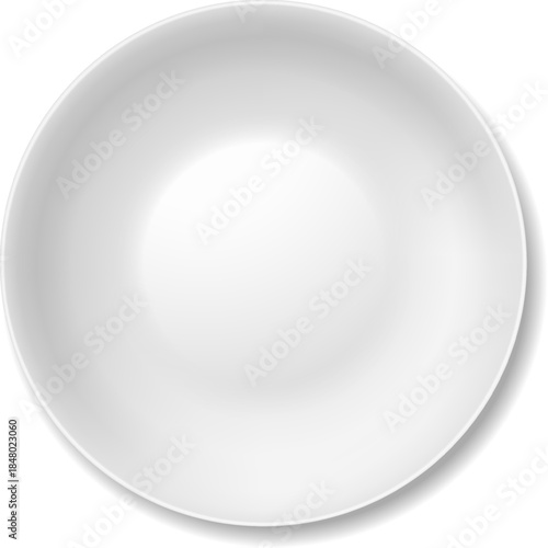 Empty white ceramic bowl for food preparation