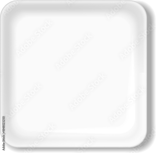 White empty food packaging tray template