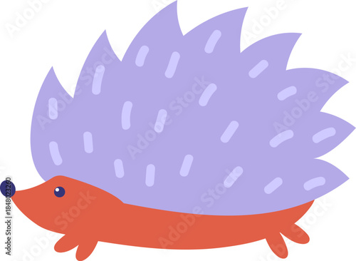 Cute cartoon hedgehog character illustration on white