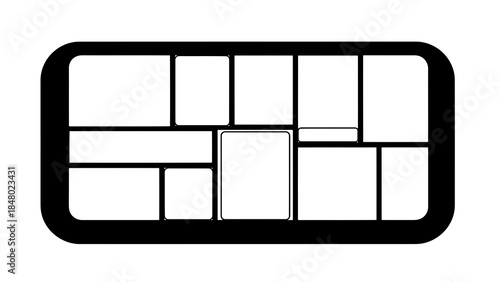 Abstract grid layout with rounded corners and internal divisions