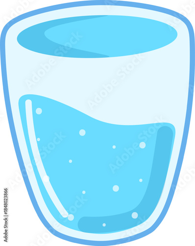 Glass holding clean drinking water for hydration