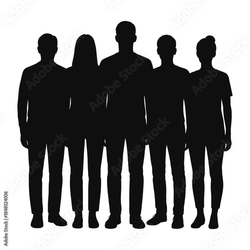 Happy children playing together outdoors silhouette