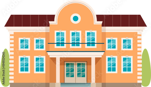 Building facade vector illustration depicting residential architecture